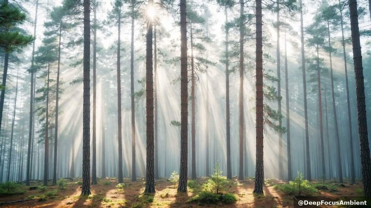 Foggy Pine Forest: Dreamy Morning Focus Awaits 🌲✨