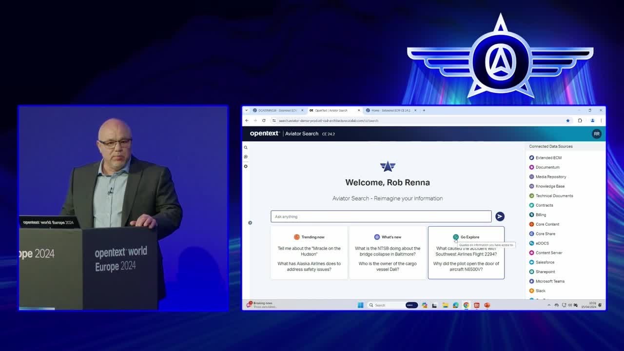 OpenText World Europe: Aviator Search Demo - YouTube