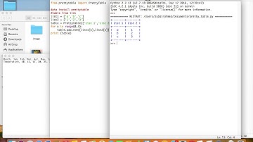 Create table from list / CSV file using python