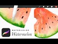 Watercolor Tutorial for Procreate \\ Watermelon Slice
