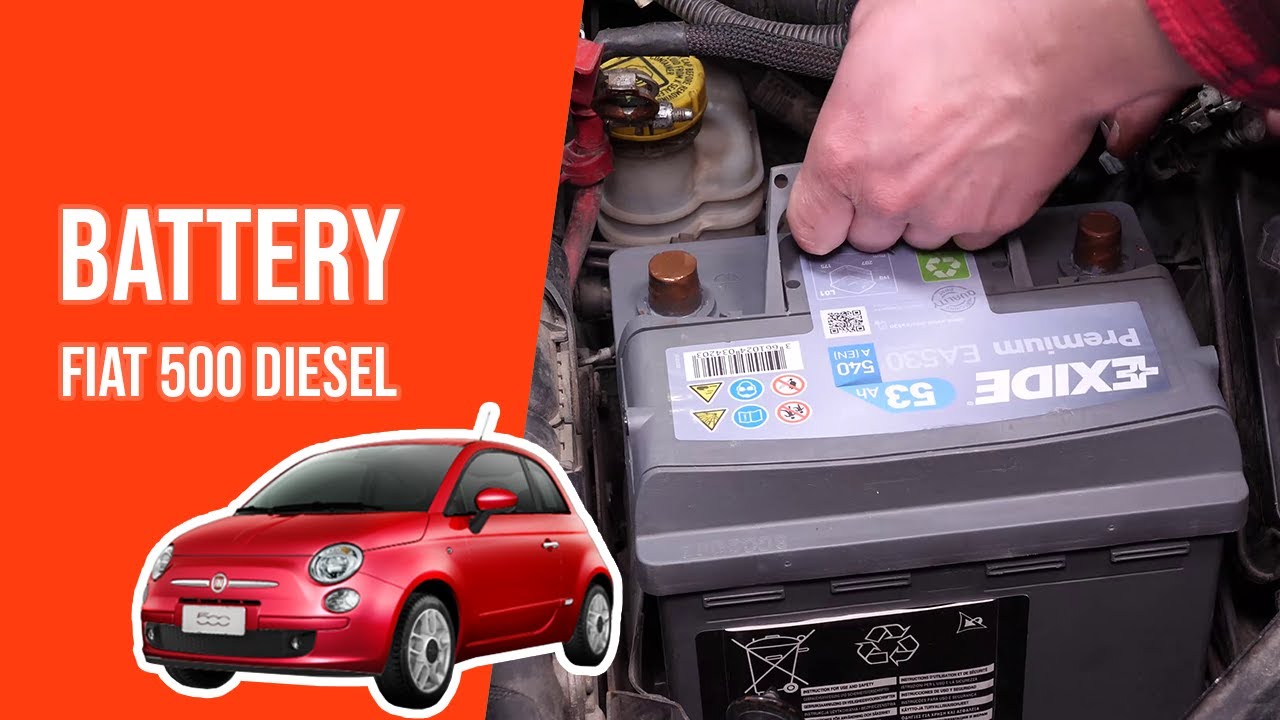 How to replace the car battery FIAT 500 1.3 Multijet 🔋