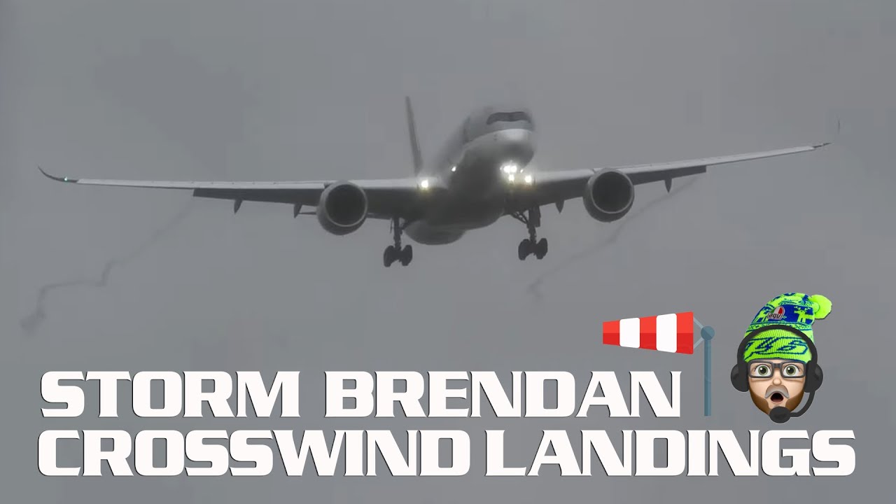 Windy Arrivals Live from London Heathrow Airport - Storm Brendan - YouTube
