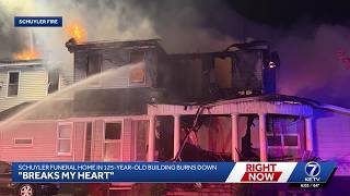 'Breaks my heart': Schuyler funeral home in 125-year-old building burns down