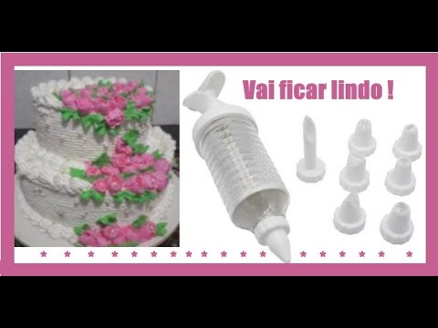 Vídeo: Como Decorar Um Bolo Com Uma Seringa De Confeitaria