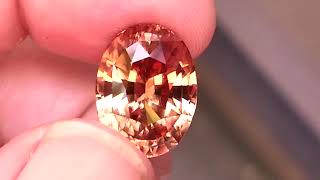 18.32 cts Orange/Pink Zircon Sunlight 2