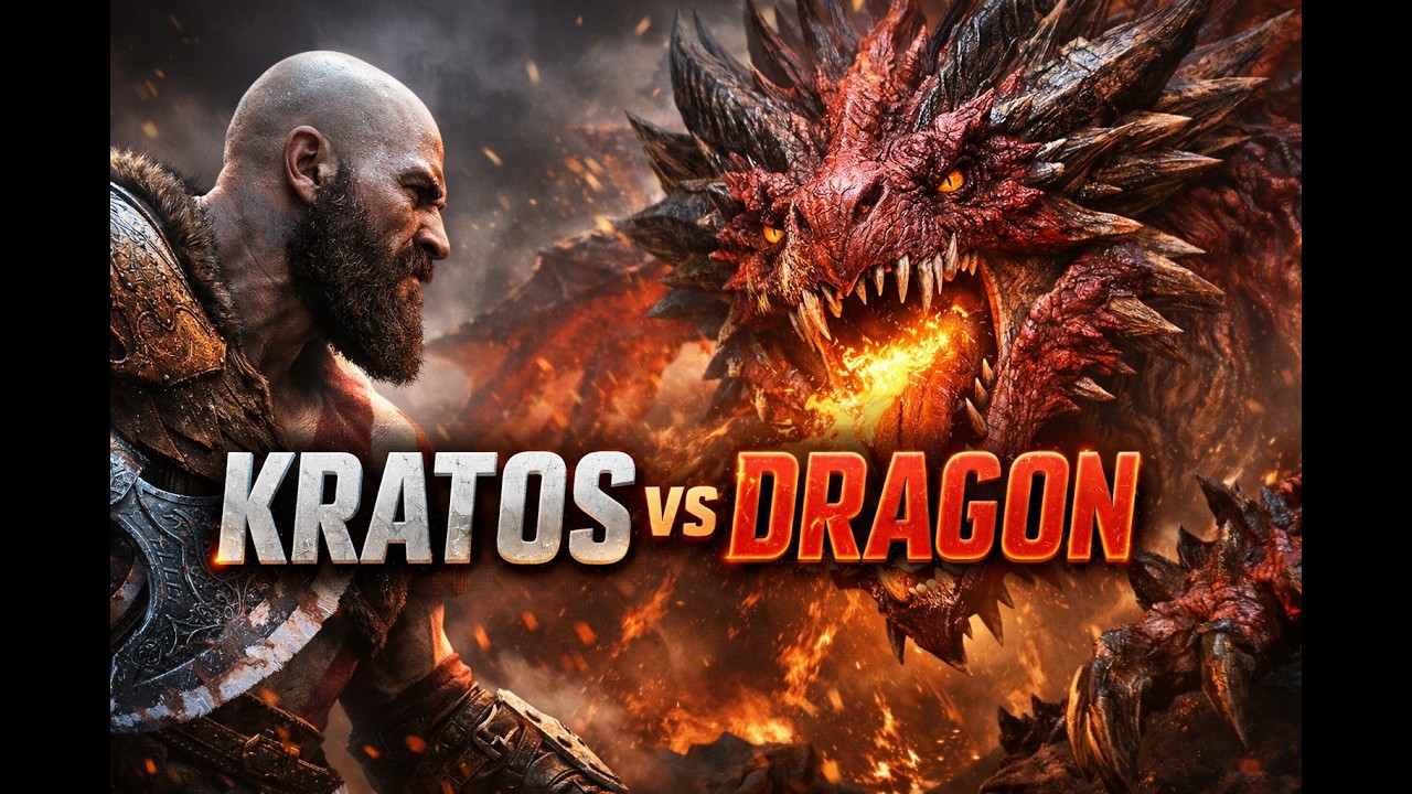 Kratos vs Crimson Dread Dragon ⚔️🔥 || God of War Ragnarök