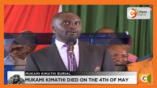 Nyandarua Senator John Methu's hilarious speech at Mukami Kimathi’s burial