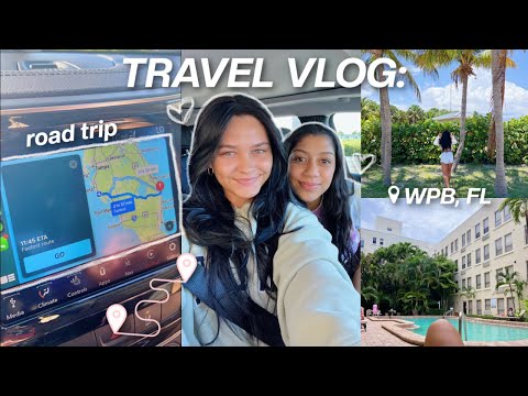 travel with us to PALM BEACH VLOG | chaotic road trip, room tour, beach day + Grocery shopping