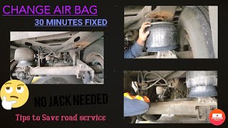 How to Change Air Bags on Truck & Trailer within 30 Minutes Without Jack? (Save Road service/Money💰) by DESI TRUCKERS IN U.S.A 10,458 views 3 years ago 11 minutes, 22 seconds