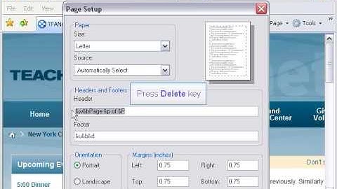 Clearing Headers & Footers (Internet Explorer)
