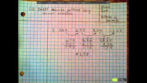 Mr. F Math5 - Class Video-Patterns in Decimals