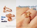 Asymmetric spiral ring inspired by Egyptian Coil from copper wire  477