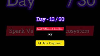 Day 13 : Spark Vs Hadoop & Ecosystem #ai #python #motivation #hustle #dataengineering