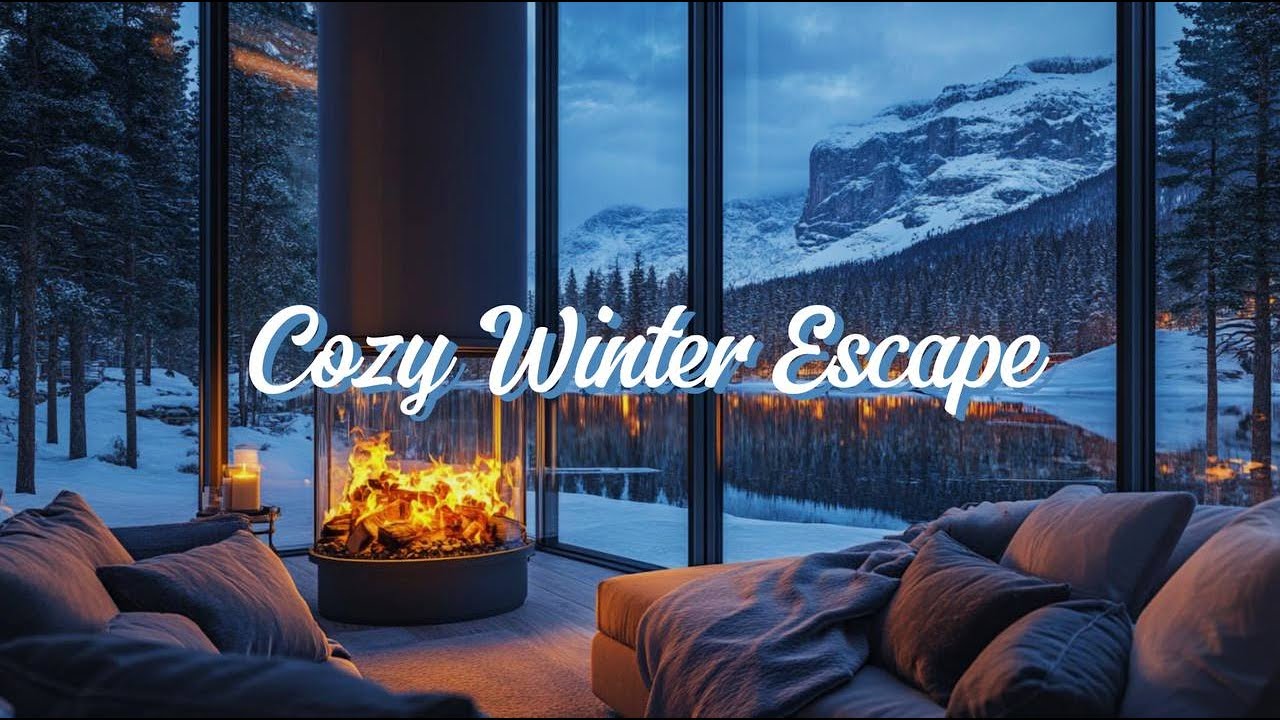 Cozy Winter Escape ️🔥 Crackling Fireplace & Snowfall Ambience - YouTube