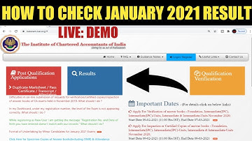 HOW TO CHECK JANUARY 2021 RESULT | ICAI EXAM JANUARY 21 Result
