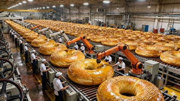 Inside a Modern Donut Factory: Amazing Mass Production Process! (10,000+ Per Hour)