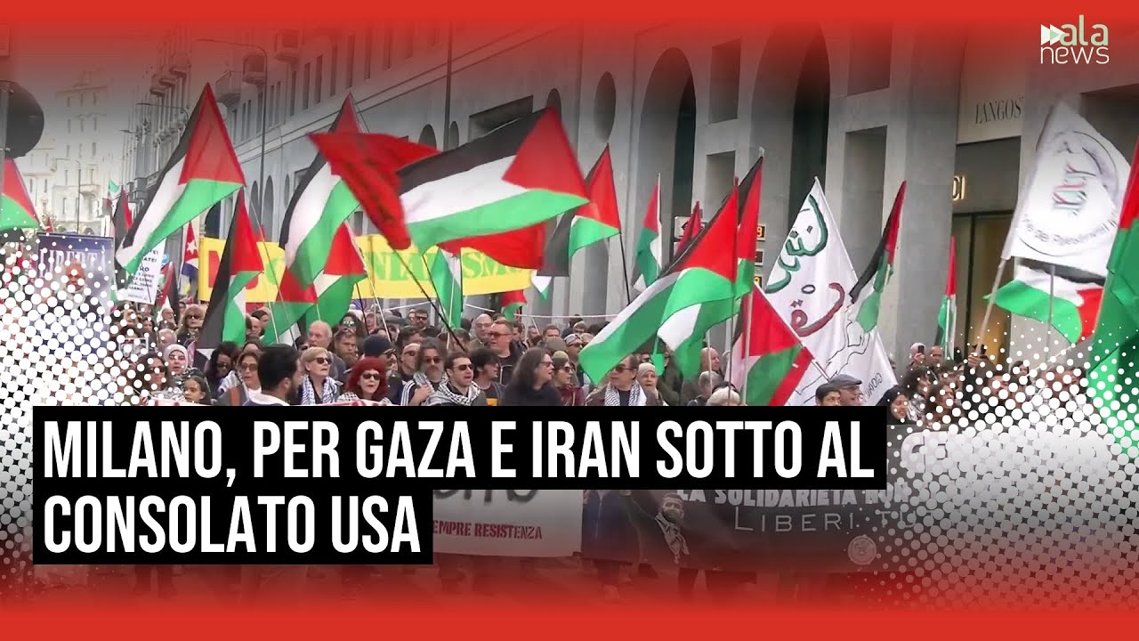 Milano, il corteo per Gaza e Iran sfila sotto il Consolato generale degli Stati Uniti