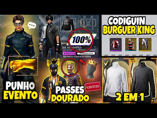 URGENTE!! NOVO CODIGUIN, GOLA ALTA PRETA, TROCA NICK, DUNK MASTER, CUBO  GRÁTIS - NOVIDADES FREE FIRE 