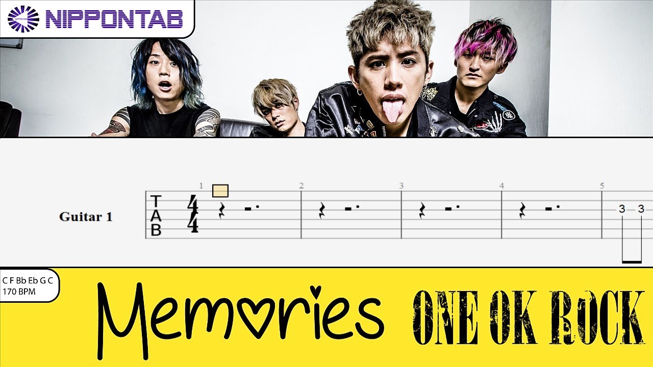 Guitar Tab One Ok Rock Memories ギター Tab譜 Youtube Guitar Tab One Ok Rock Memories ギター Tab譜 Youtube