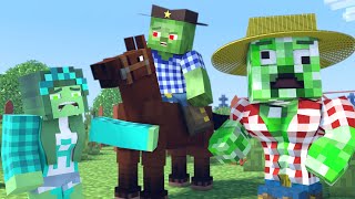Funny story of Zombies and Zombies | Crazy Creeper Shepherd | Minecraft animation