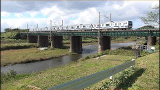 強風音量注意 東北本線 阿武隈川橋りょう Ｅ５３１系Ｋ４７９編成 ＫＹ入場通過 2023.10.06