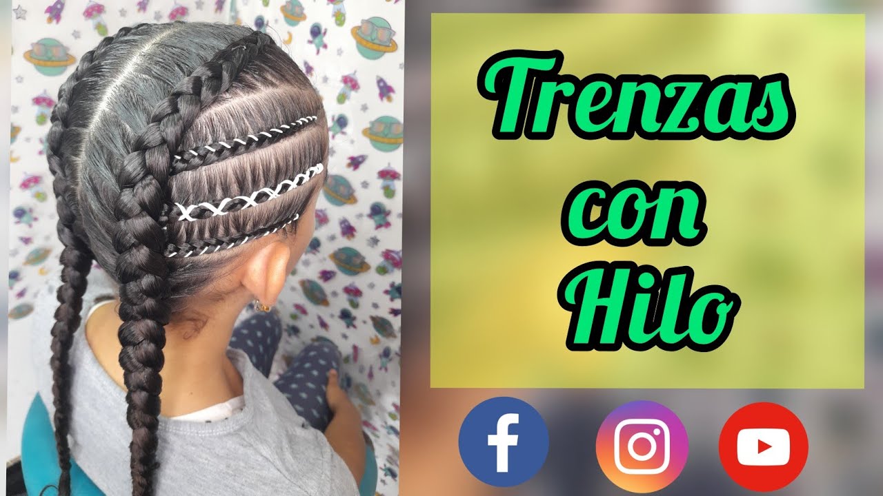 TRENZAS PEGADAS CON HILO/TRENZAS BOXEADORAS/TRENZAS LATERALES CON HILO CELULAR/PEINADOS PARA NIÑAS❤