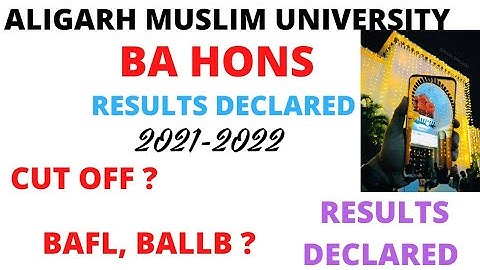 AMU BA HONS RESULTS DECLARED 2021 ||CUT OFF