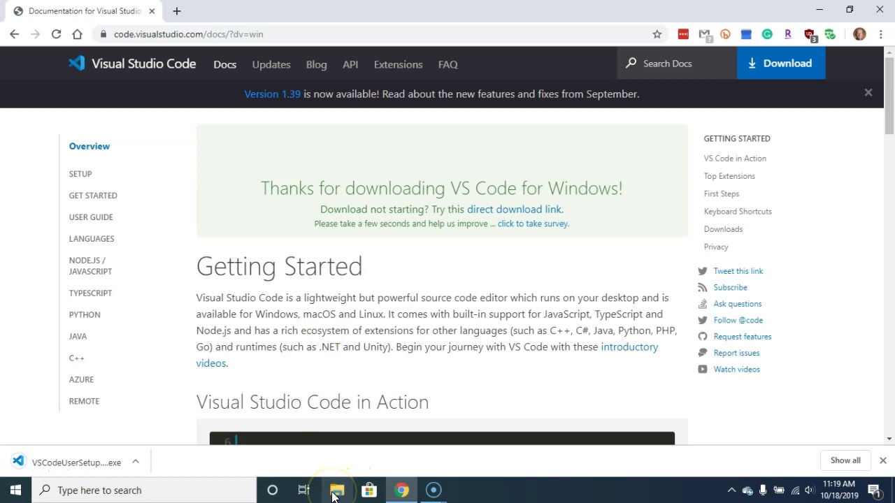 How to Install Microsft Visual Studio Code on Windows - YouTube
