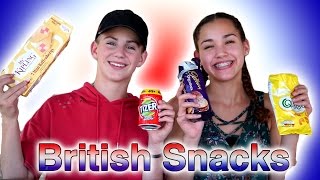 Trying British Snacks! (MattyBRaps & Gracie Haschak)