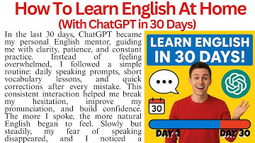 Learn English in 30 Days | ChatGPT Made Me Fluent|Reading Comprehension Passage Motivational Article