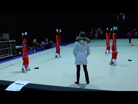 Rhythmic Gymnastics Training - Russian Group Warm Up