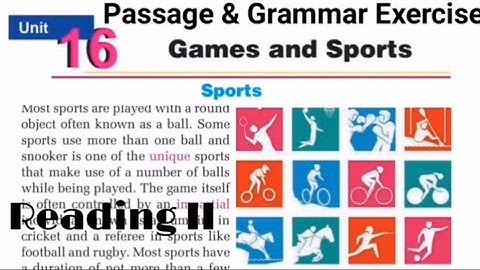 Class 9 English ||  English unit 16 || Reading II (Sports) with all exercises