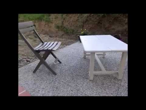Fabrication D Une Terrasse En Palettes Et Dalles Gravillonnees Youtube