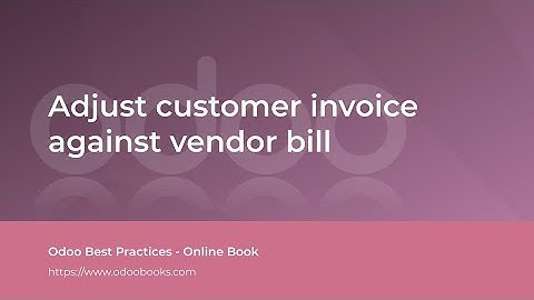 Adjust customer invoice against vendor bill | Odoo Accounting