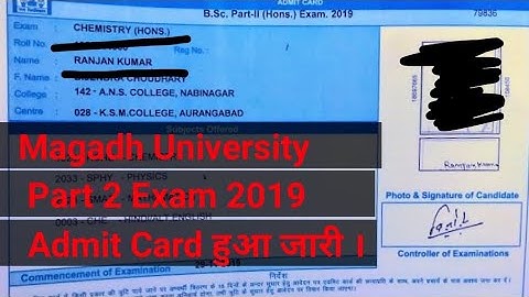 Magadh University BA/BSc/BCom/Part 2 Exam Admit Card Release||MU Part 2 Exam Admit Card Release