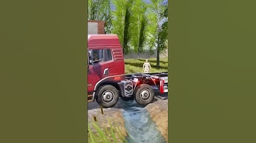 Spintires: MudRunner -SHACMAN DELONG X3000 Crossing a Flooded Trail with Heavy Load! 🌊🚛