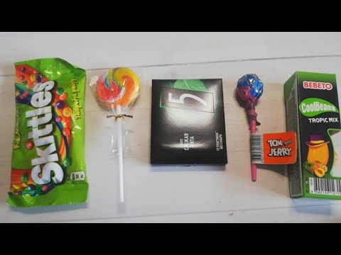 ASMR rainbow Lollipops Skittles Bebeto - YouTube