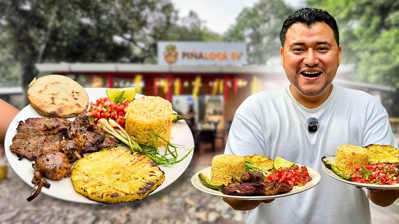 DELICIOSA CARNE AL CARBON CON PIÑA ASADA en EL SALVADOR | Planes de Renderos