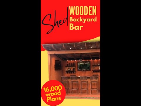 Look At Wooden Shed Backyard Bar I Woodworking Idea #Shorts