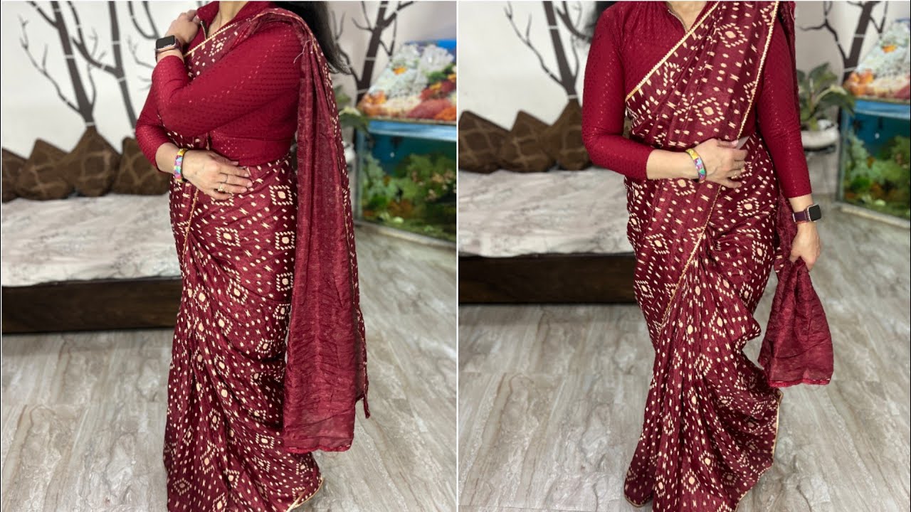 सिर्फ 5 मिनट में बड़े आसानी से पहनें पूरी साड़ी | How To Wear Saree Properly 