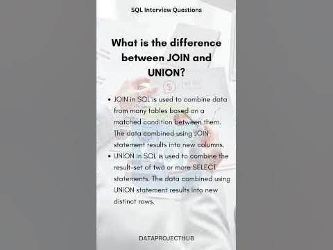 What is the difference between UNION and JOIN? | SQL Interview Question ...