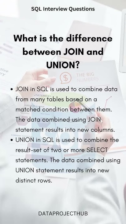 What is the difference between UNION and JOIN? | SQL Interview Question ...