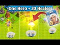 One Hero + 20 Healers Vs Level 1 Defenses | Which Hero Is strongest In Clash of clans