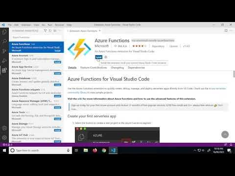 How to install Azure Functions with Visual Studio Code - YouTube