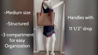 Coach Willow Tote Bag. Detailed images and description only with music. It’s all about the bag!