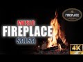 Salsa instrumental music fireplace  burning  crackling fire sounds  premium  ultra 4k