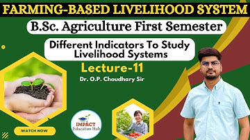Farming based Livelihood Systems II Different Indicators to Study Livelihood Systems II