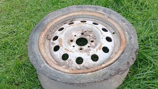 Stove for a cauldron made from car rims