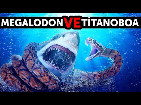 Megalodon Gelmiş Geçmiş En Büyük Yılanla Karşılaşırsa Ne Olur