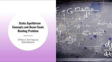 AP physics 1, Unit 5: Static Equilibrium Concepts with a Beam/Scale Problem